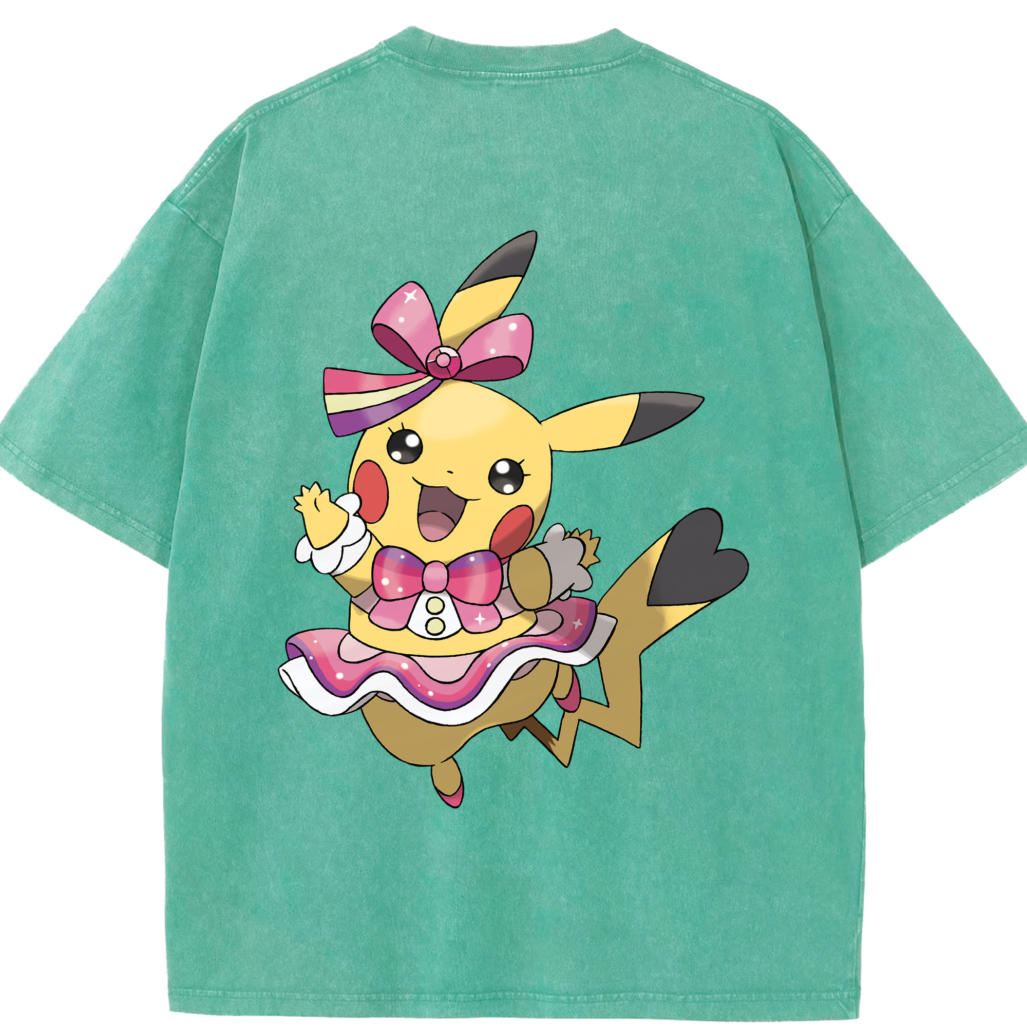 （画像用） ポケットモンスター Pokémon 綿100% ヴィンテージ風 半袖Tシャツ（背面プリント）